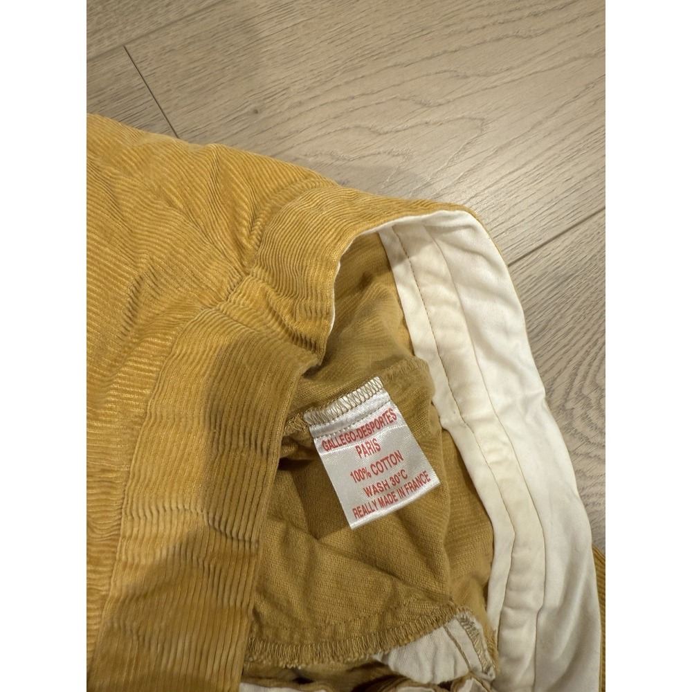 gallego desportes corduroy pants Yellow Size Small France Cotton - Picture 3 of 4